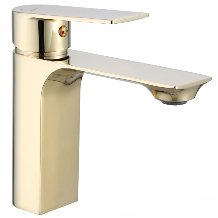 Baterie lavoar Urban Gold Low, montaj pe blat sau lavoar, alama, auriu, perlator aer [2]