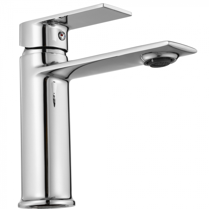 Baterie lavoar Veneta Chrome Low, montaj pe blat sau lavoar, alama, crom, perlator aer [4]