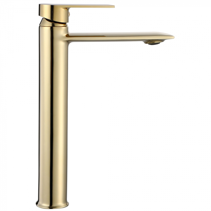 Baterie lavoar Veneta Gold High, montaj pe blat sau lavoar, alama, auriu, perlator aer [2]