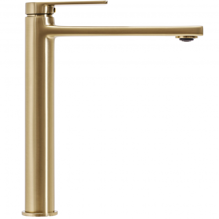 Baterie lavoar Verso Brush Gold High, montaj pe blat sau lavoar, alama, auriu, perlator aer [2]