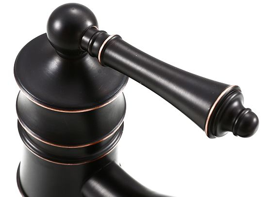 Baterie lavoar Vintage Old Black inalta, montaj pe blat sau lavoar, alama, negru, perlator aer [3]