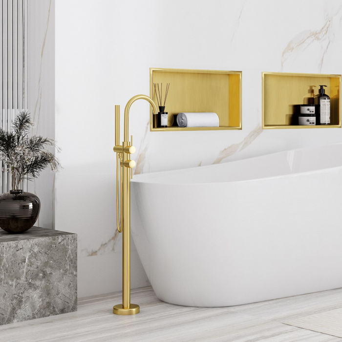 bathroom shelf 30x45 gold brush [2]