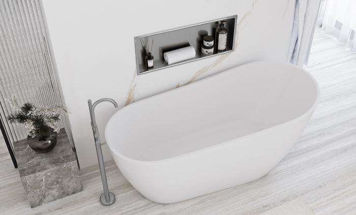 bathroom shelf 30x60 steel brush [6]