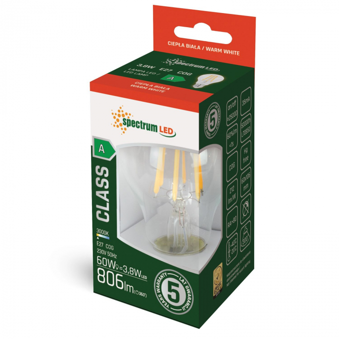 Bec cu LED GLS COG E-27 3,8W WOJ+14639 [3]