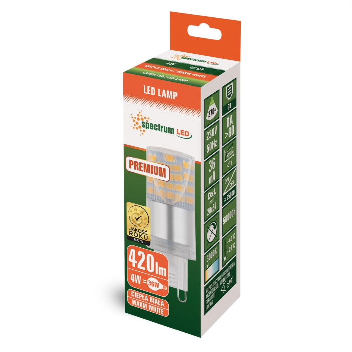 Bec LED lumina calda G9 4W 230V PREMIUM 14433 [2]