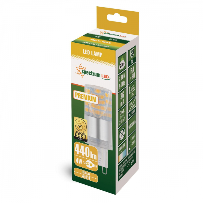 Bec LED lumina neutra G9 4W 230V PREMIUM 14434 [2]