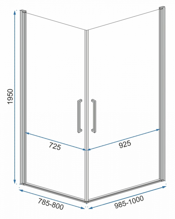 Cabina Abra Black 90x90, batanta [7]