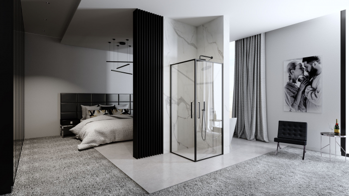 Cabina Abra Black 90x90, batanta [4]