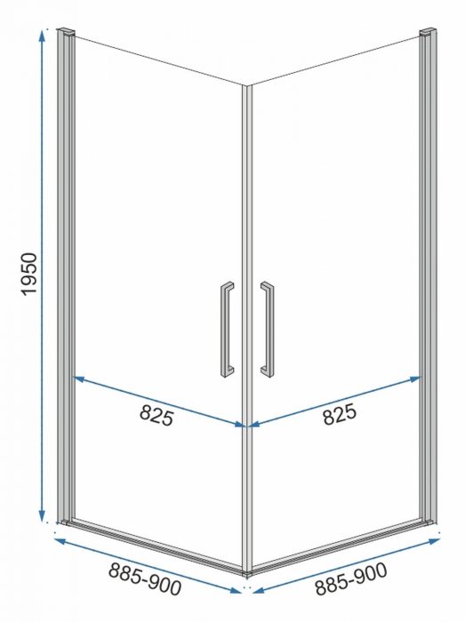 Cabina Abra Black 90x90, batanta [6]