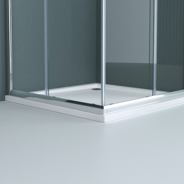 Cabina Astra 16K, crom, sticla transparenta, 2 usi glisante, cu sau fara cadita, diverse dimensiuni [4]