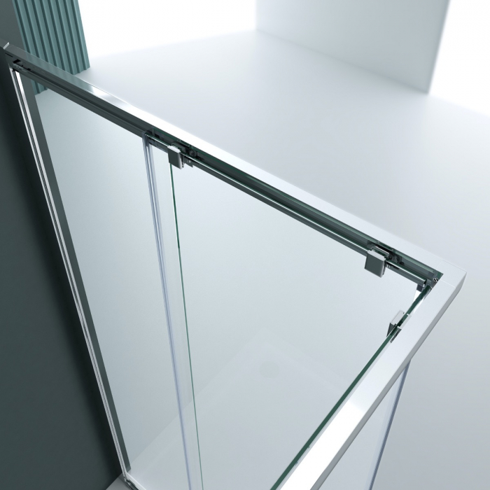 Cabina Astra 16K, crom, sticla transparenta, 2 usi glisante, cu sau fara cadita, diverse dimensiuni [6]