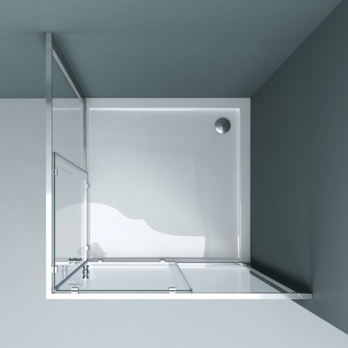 Cabina Astra 16K, crom, sticla transparenta, 2 usi glisante, cu sau fara cadita, diverse dimensiuni [3]