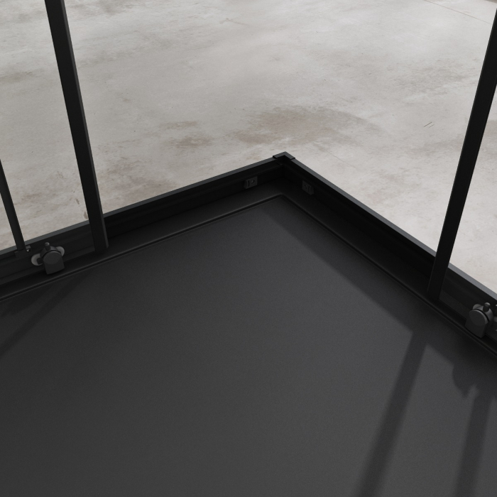 Cabina Astra 16L-K, negru, sticla transparenta, usa glisanta, fara cadita, diverse dimensiuni [3]