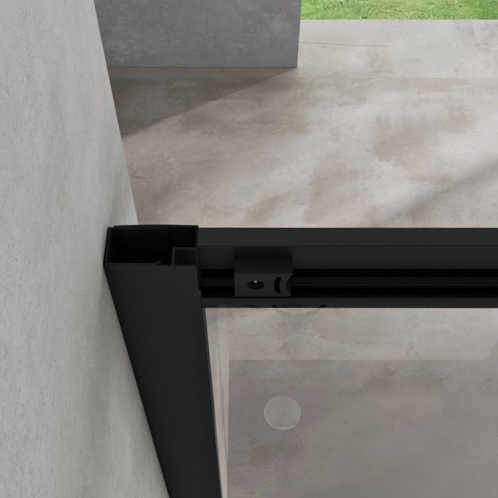Cabina Astra 16L-K, negru, sticla transparenta, usa glisanta, fara cadita, diverse dimensiuni [5]