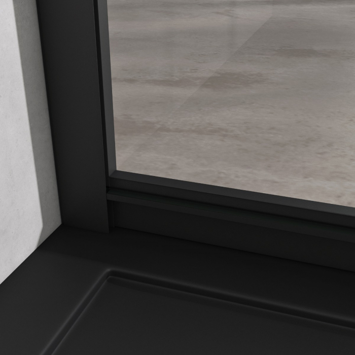 Cabina Astra 16L-K, negru, sticla transparenta, usa glisanta, fara cadita, diverse dimensiuni [4]