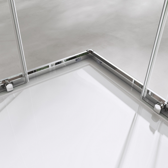 Cabina Astra 16LK, crom, sticla transparenta, usa glisanta, cu sau fara cadita, diverse dimensiuni [6]