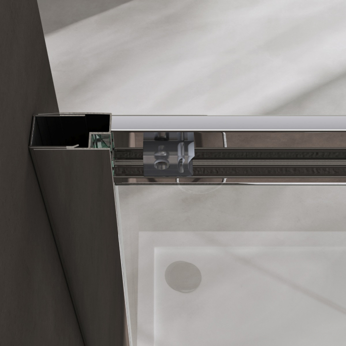 Cabina Astra 16LK, crom, sticla transparenta, usa glisanta, cu sau fara cadita, diverse dimensiuni [5]