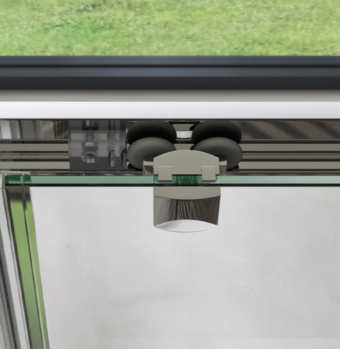 Cabina Astra 16LK, crom, sticla transparenta, usa glisanta, cu sau fara cadita, diverse dimensiuni [4]