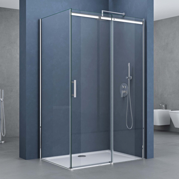 Cabina Astra 18K, crom, sticla transparenta, usa glisanta, cu sau fara cadita, diverse dimensiuni [1]