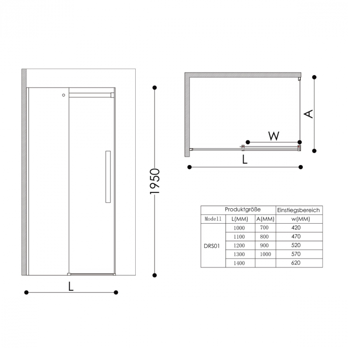 Cabina Astra 18K, crom, sticla transparenta, usa glisanta, cu sau fara cadita, diverse dimensiuni [11]