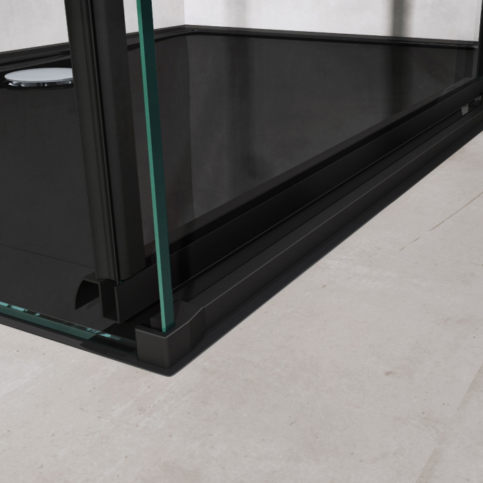 Cabina Astra 19K, negru, sticla transparenta, usa glisanta, fara cadita, diverse dimensiuni [4]