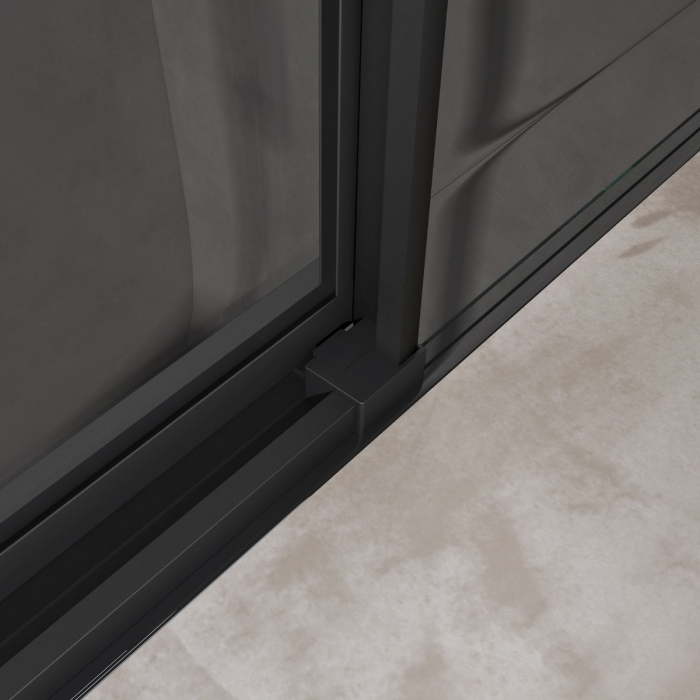 Cabina Astra 19K, negru, sticla transparenta, usa glisanta, fara cadita, diverse dimensiuni [5]