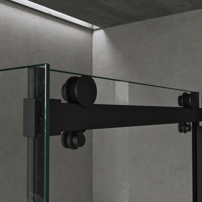 Cabina Astra 19K, negru, sticla transparenta, usa glisanta, fara cadita, diverse dimensiuni [2]