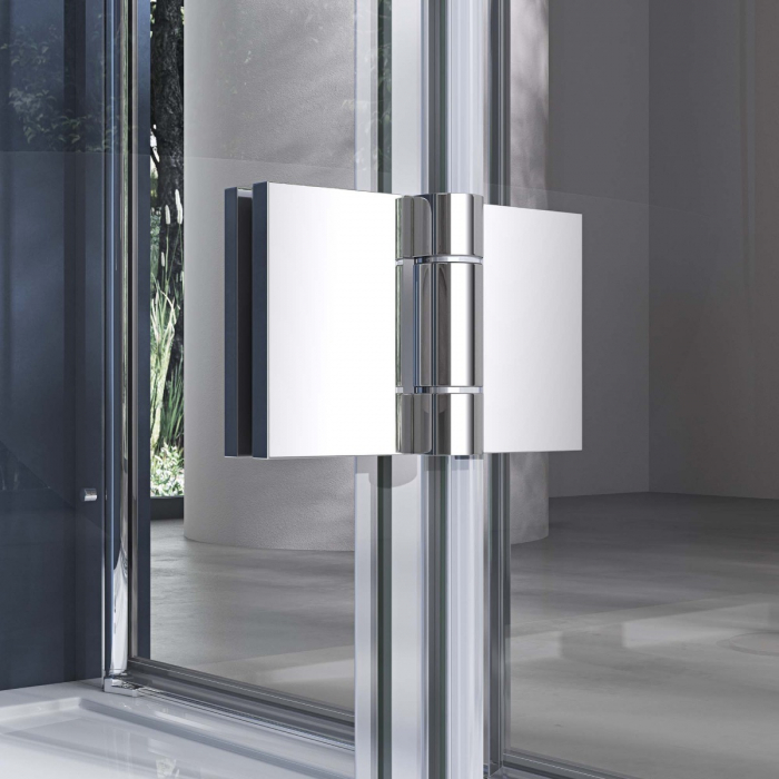 Cabina Astra 26K, crom, sticla transparenta, 2 usi pliabile, cu sau fara cadita, diverse dimensiuni [4]