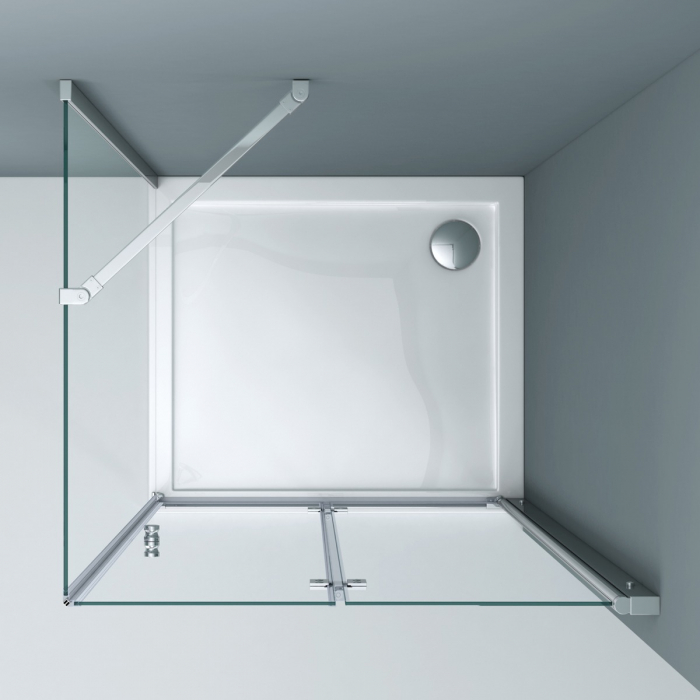 Cabina Astra 27, crom, sticla transparenta, usa pliabila, cu sau fara cadita, diverse dimensiuni [3]