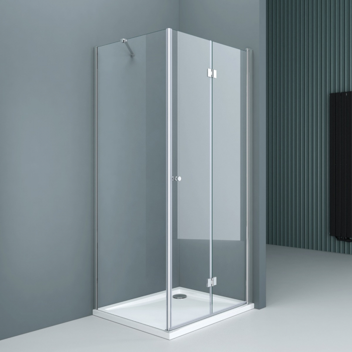 Cabina Astra 27, crom, sticla transparenta, usa pliabila, cu sau fara cadita, diverse dimensiuni [2]