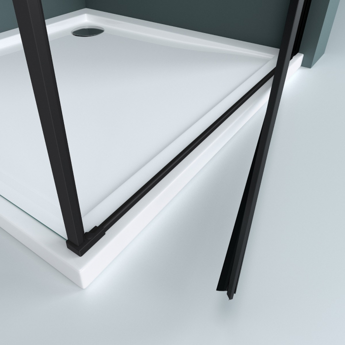 Cabina Astra 36 Plus, negru, sticla transparenta, usa batanta, cu sau fara cadita, diverse dimensiuni [5]