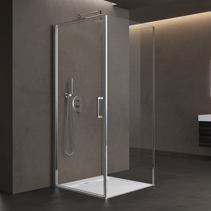 Cabina Astra 36UK, crom, sticla transparenta, usa batanta, cu sau fara cadita, diverse dimensiuni [1]
