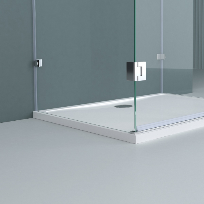Cabina Astra 40UK, crom, sticla transparenta, 2 usi batante, cu sau fara cadita, diverse dimensiuni [4]