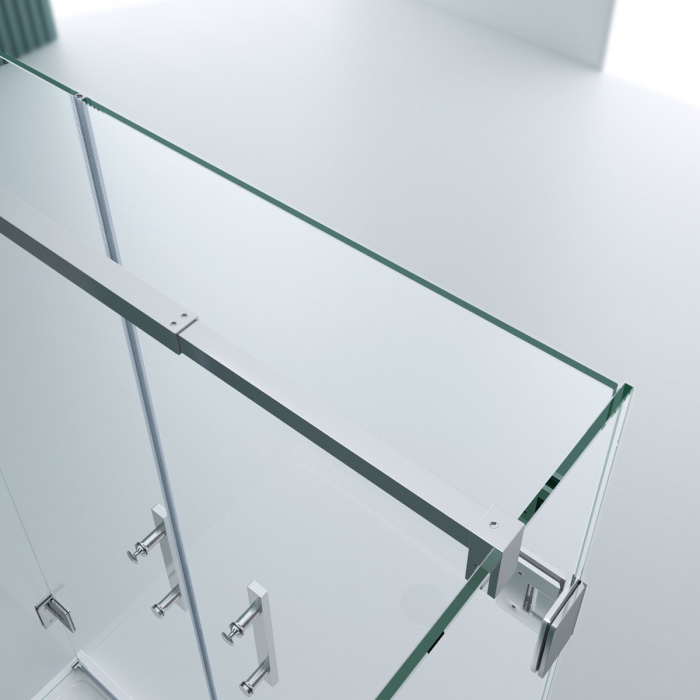 Cabina Astra 40UK, crom, sticla transparenta, 2 usi batante, cu sau fara cadita, diverse dimensiuni [6]
