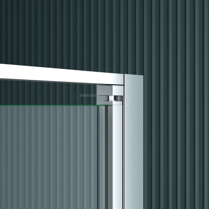 Cabina Astra 50UK, crom, sticla transparenta, 2 usi batante, cu sau fara cadita, 90x100 cm [4]