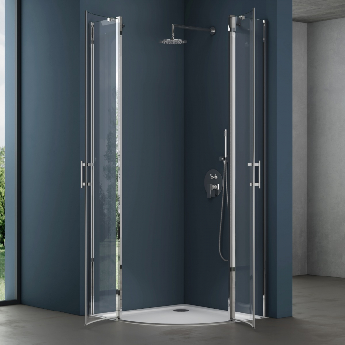 Cabina Astra 52K, crom sau negru, sticla transparenta, 2 usi batante, cu sau fara cadita, diverse dimensiuni [3]