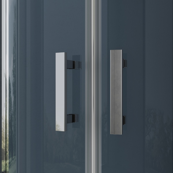 Cabina Astra 52K, crom sau negru, sticla transparenta, 2 usi batante, cu sau fara cadita, diverse dimensiuni [4]