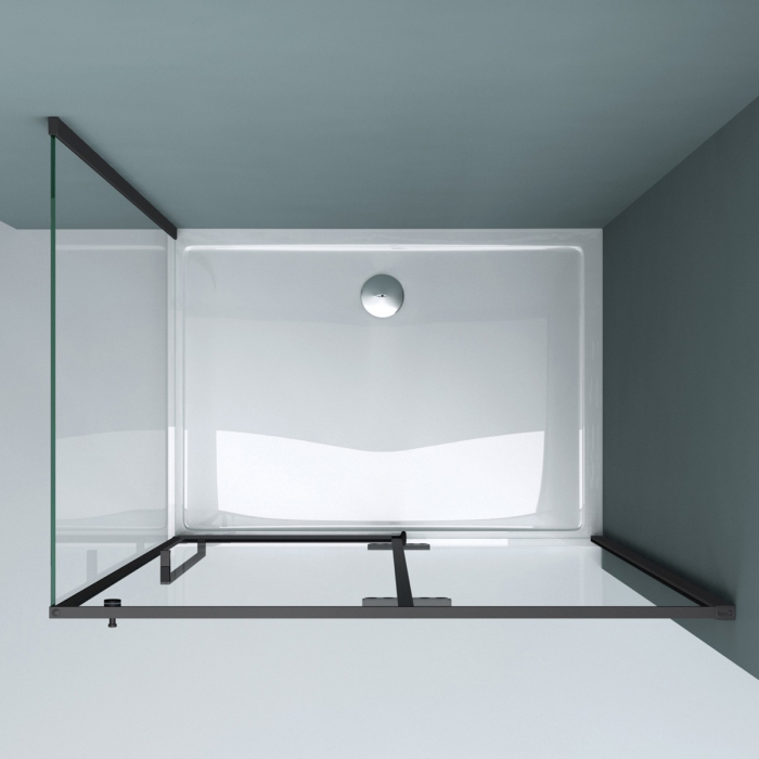 Cabina Astra 64K, negru, sticla transparenta, usa batanta, cu sau fara cadita, diverse dimensiuni [4]