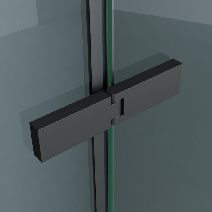 Cabina Astra 64K, negru, sticla transparenta, usa batanta, cu sau fara cadita, diverse dimensiuni [11]