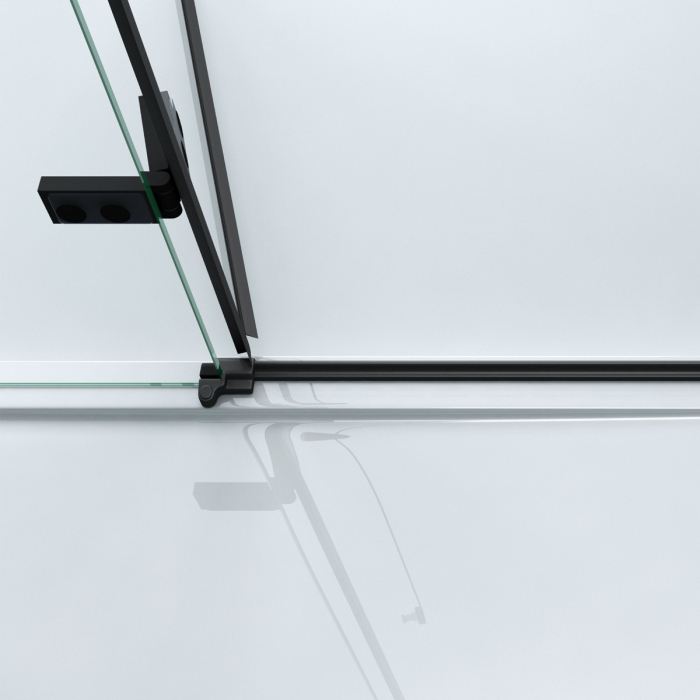Cabina Astra 64K, negru, sticla transparenta, usa batanta, cu sau fara cadita, diverse dimensiuni [8]