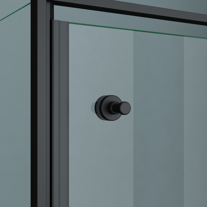Cabina Astra 64K, negru, sticla transparenta, usa batanta, cu sau fara cadita, diverse dimensiuni [7]