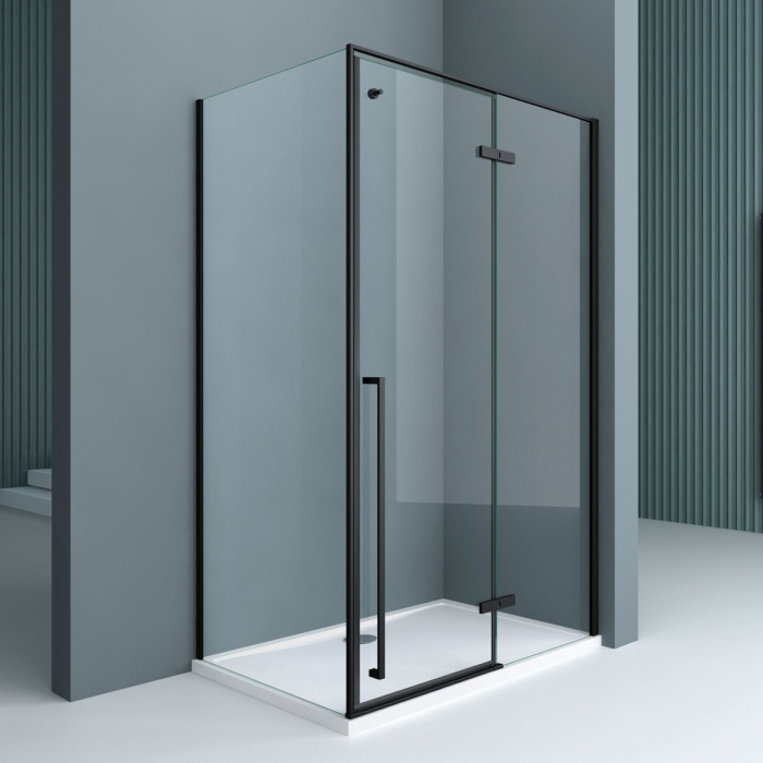 Cabina Astra 64K, negru, sticla transparenta, usa batanta, cu sau fara cadita, diverse dimensiuni [1]
