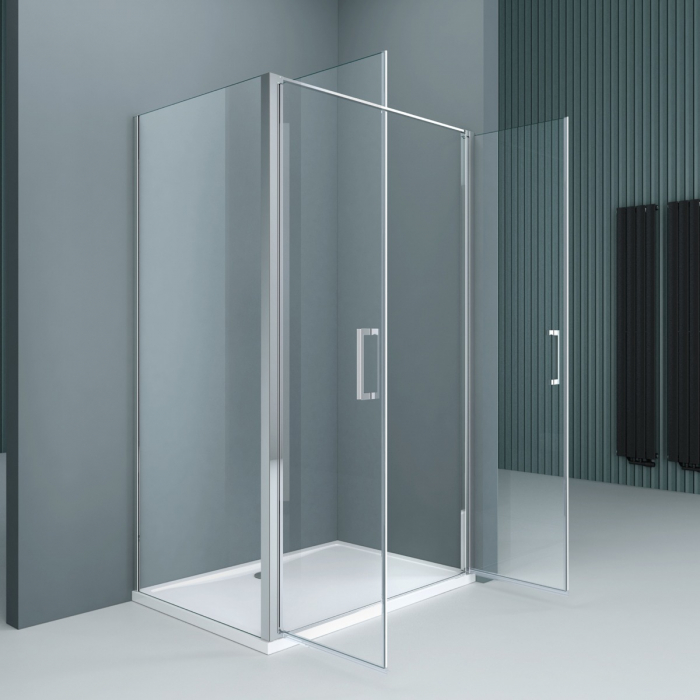 Cabina Astra 66K, crom sau negru, sticla transparenta, usa batanta, cu sau fara cadita, diverse dimensiuni [4]