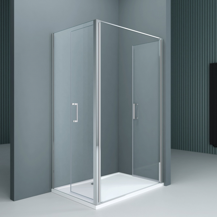 Cabina Astra 66K, crom sau negru, sticla transparenta, usa batanta, cu sau fara cadita, diverse dimensiuni [2]