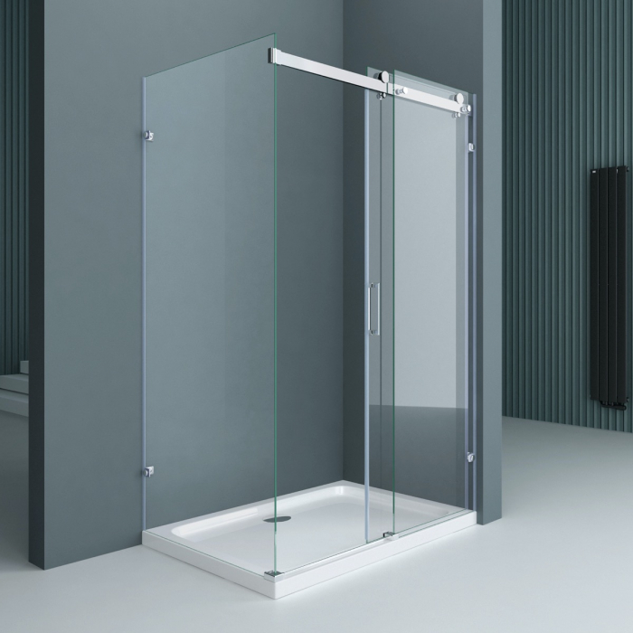 Cabina Astra R17-2, crom, sticla transparenta, usa glisanta, cu sau fara cadita, diverse dimensiuni [2]