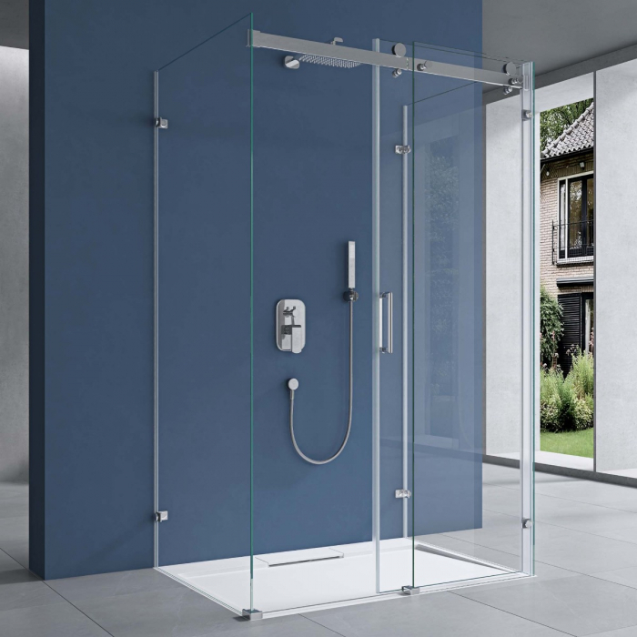 Cabina Astra R17-2UK, crom, sticla transparenta, usa glisanta, cu sau fara cadita, diverse dimensiuni [3]