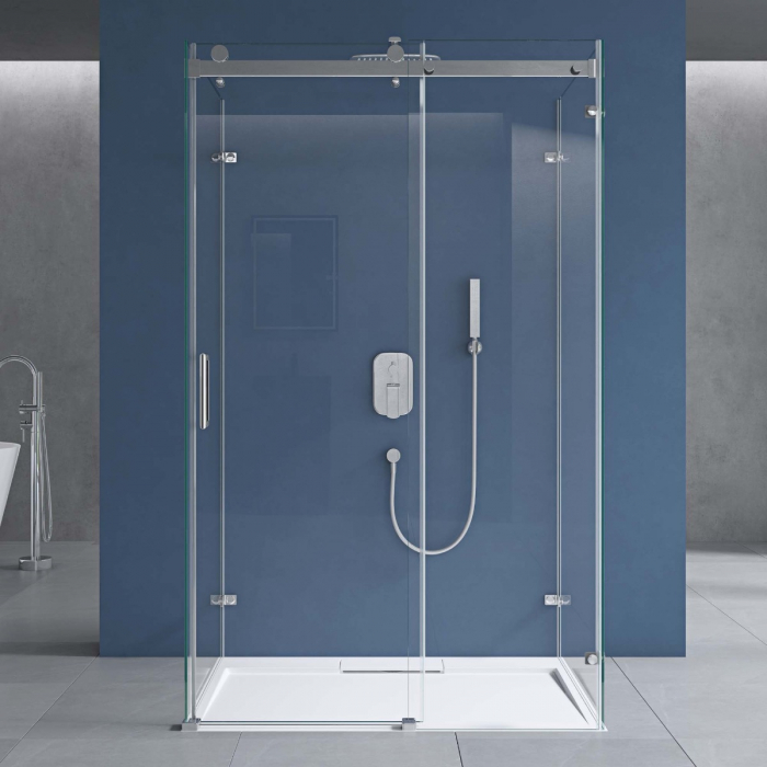Cabina Astra R17-2UK, crom, sticla transparenta, usa glisanta, cu sau fara cadita, diverse dimensiuni [2]