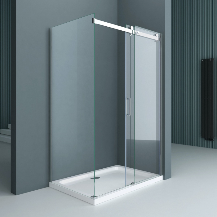 Cabina Astra R17, crom, sticla transparenta, usa glisanta, cu sau fara cadita, diverse dimensiuni [2]