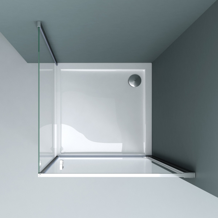 Cabina Astra R36, crom, sticla transparenta, usa batanta, cu sau fara cadita, diverse dimensiuni [2]