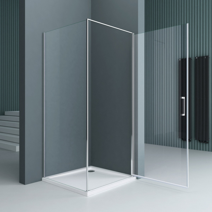 Cabina Astra R36, crom, sticla transparenta, usa batanta, cu sau fara cadita, diverse dimensiuni [7]